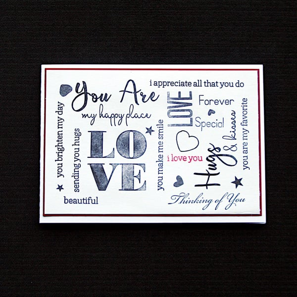 Loving Words - Handcrafted Valentine or Anniversary Card - dr21-0011