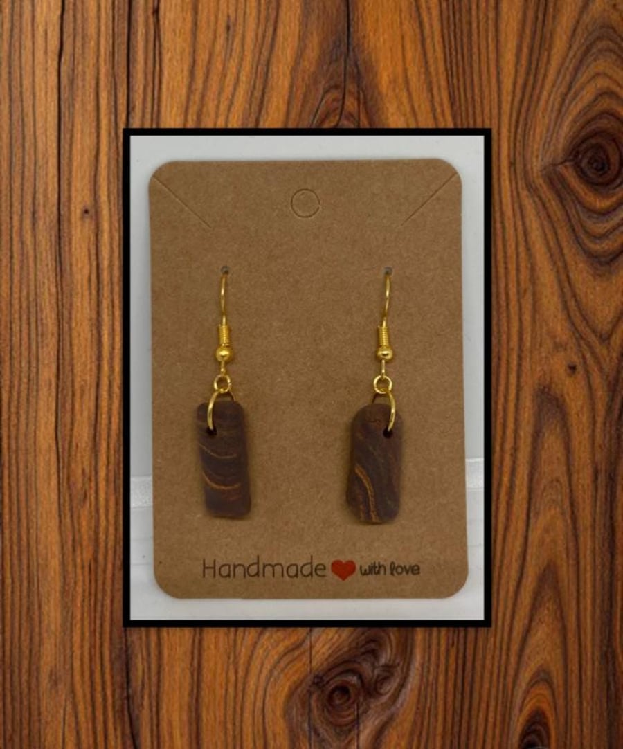 Outlet Wood grain drop earrings