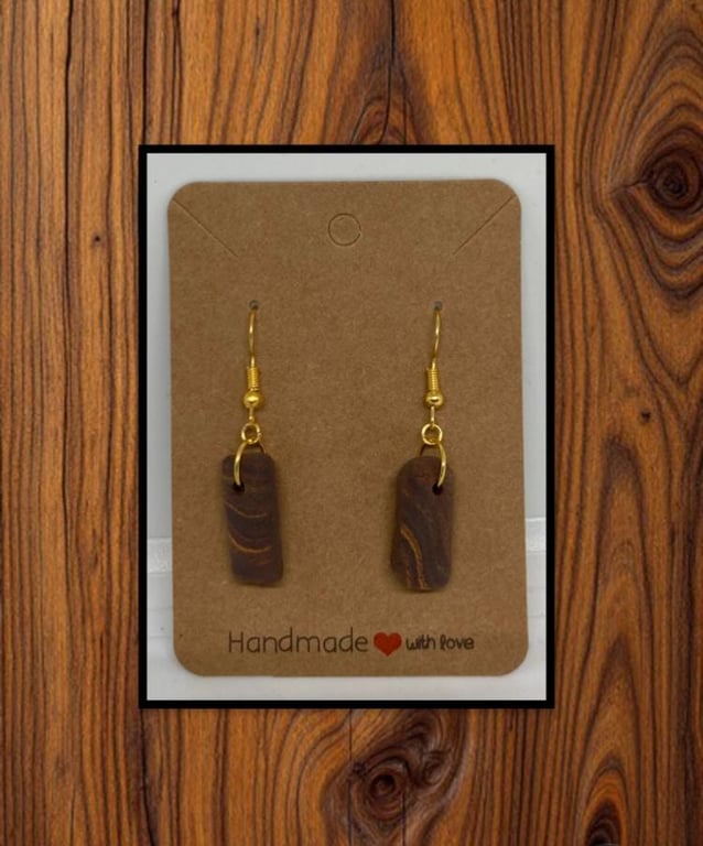 Outlet Wood grain drop earrings