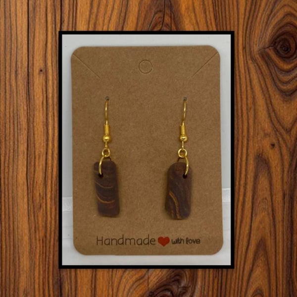 Outlet Wood grain drop earrings