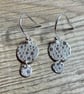 Pure silver, circle earrings with lovely bubble texture - Image 3