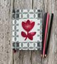 Handbound A6 'Spring Tulips' 1950's Vintage Barkcloth Fabric Sketchbook Journal - Image 1