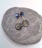Round Silver Night Crystal Button Cuff Links, Gift for Him, Crystal Cuff Links - Image 9