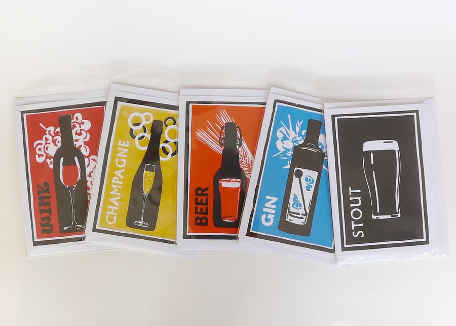 Set of 5 Alcohol Cards