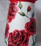 Recycled glass red rose vase