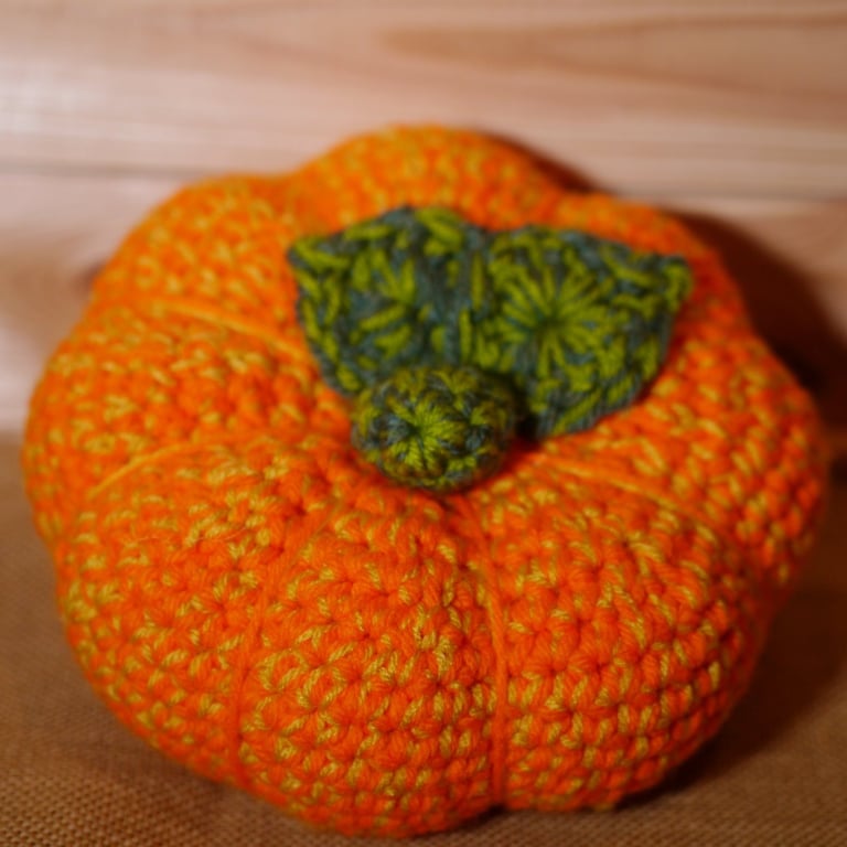 Crochet pumpkin warm orange super size