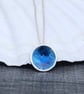 Enamel Pendant, blue enamel pendant, ocean pendant, sea pendant, enamel, round - Image 4