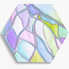 Wall tile in brushed metal. Hexagon shape.
