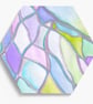 Wall tile in brushed metal. Hexagon shape.