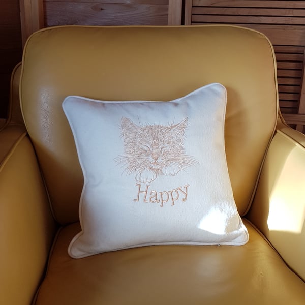 Happy cat cushion