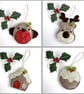 Set of 4 Felt Christmas Decorations, Hanging Decorations - Image 2