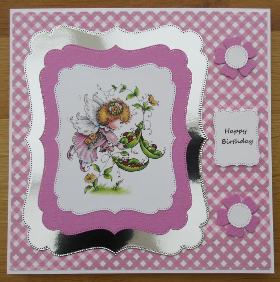 Little Pink Fairy - 7x7" Birthday Card