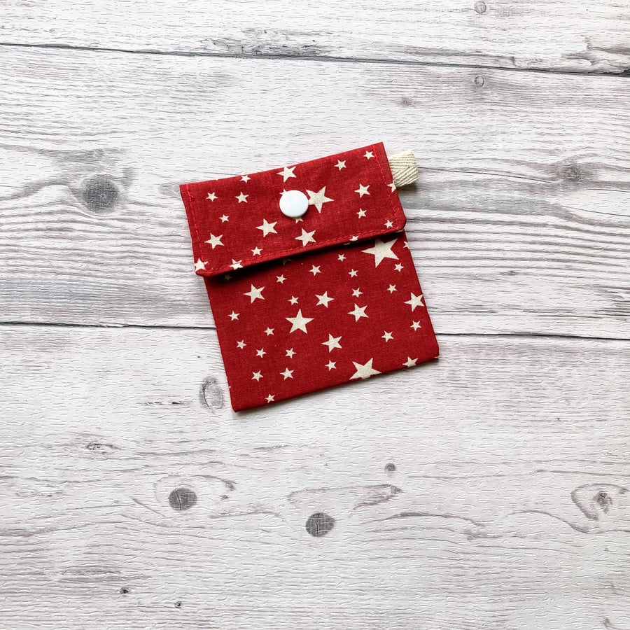 Star themed fabric gift bags with snap closure. Reusable present wrap.