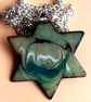 six point star scrolled red-brown, white and dark green over pale green - Image 5