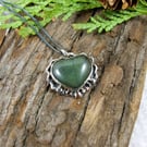 Jasper Heart Necklace, Sterling Silver & Copper Artisan Pendant