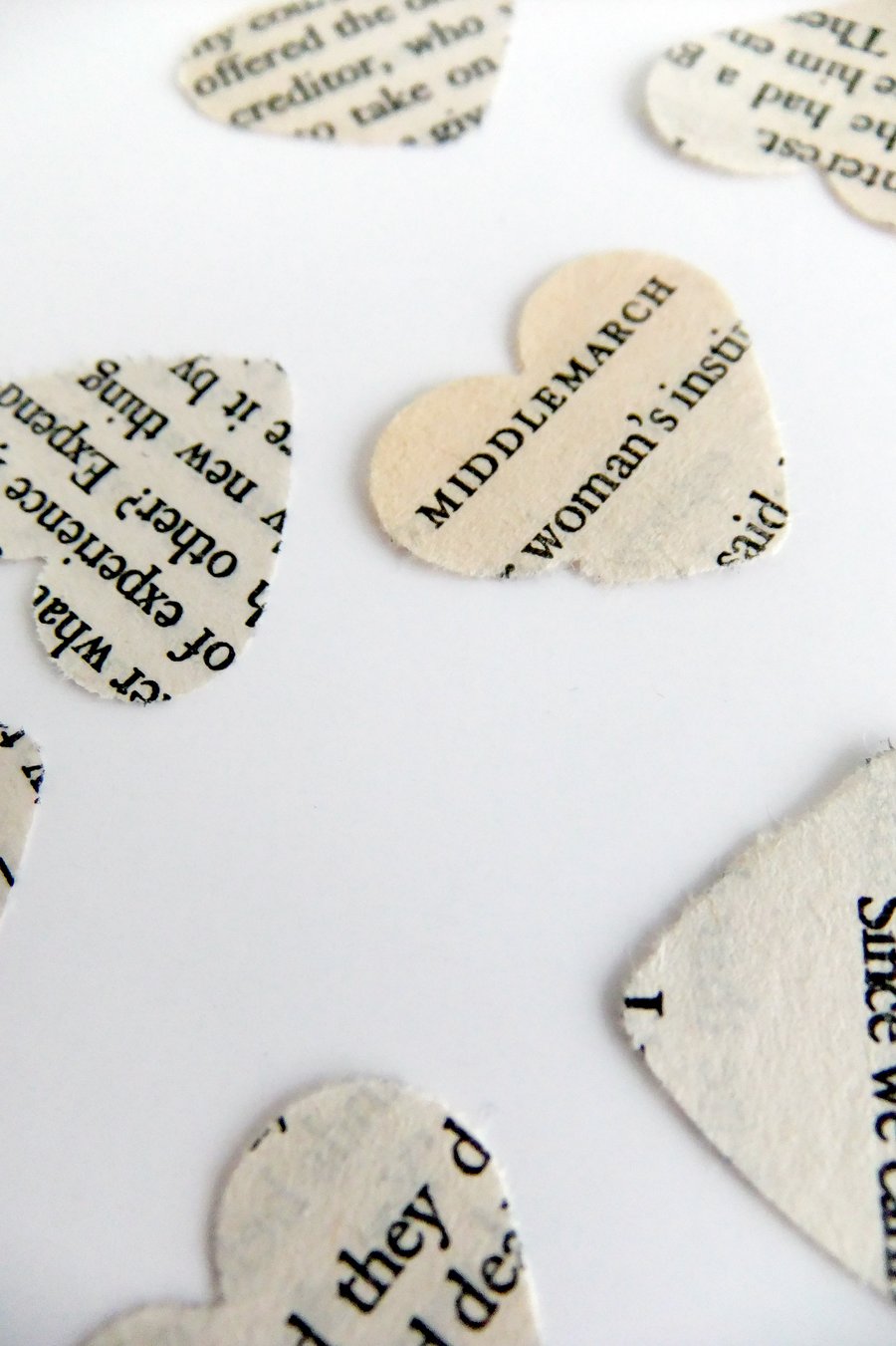 Middlemarch paper hearts -1 inch hearts - recycled confetti - 500 hearts