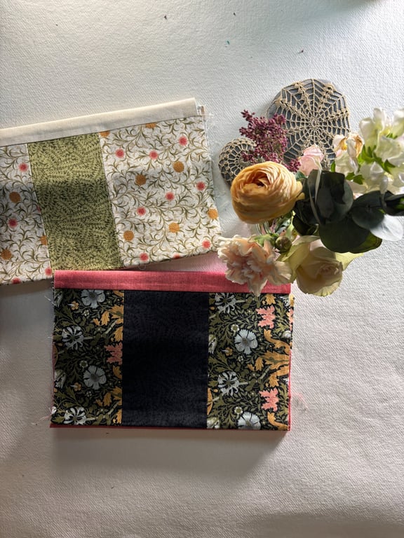 Plush hand pieced and quilted Muji notebook with free personalisation