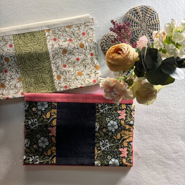 Plush hand pieced and quilted Muji notebook with free personalisation
