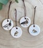 Handmade Ceramic Duck Family Set of 4 Ornaments