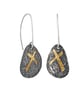 Josefina by Fedha - oxidised, embossed sterling silver dangles, Keum Boo detail - Image 1