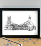 Allerton Liverpool Landmarks Skyline Art Print - Image 3