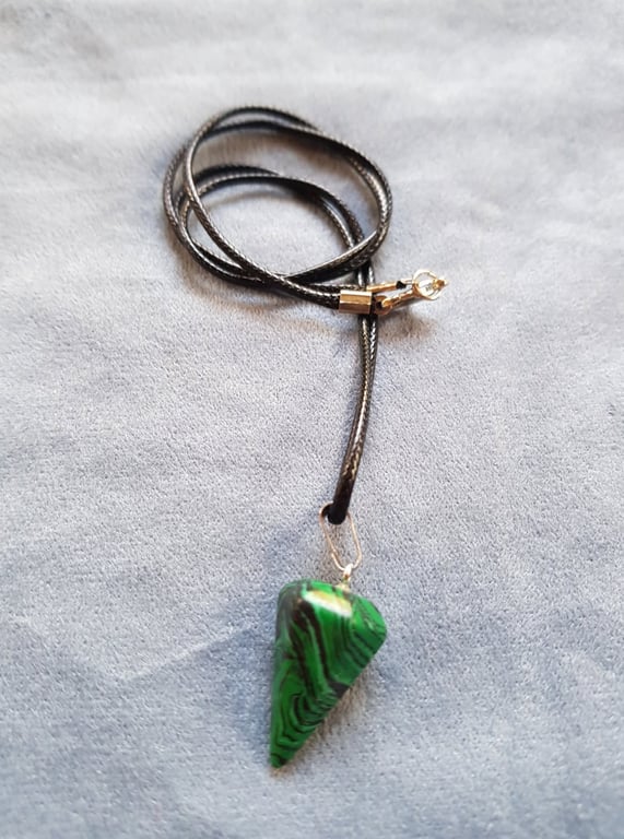 Hand Crafted Green Conical Malachite Necklace