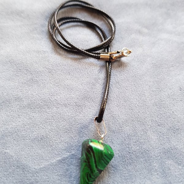 Hand Crafted Green Conical Malachite Necklace