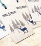 5 Large Christmas Tags, Stag Tags, Rustic Deer, Winter Scene Christmas Wrapping - Image 4