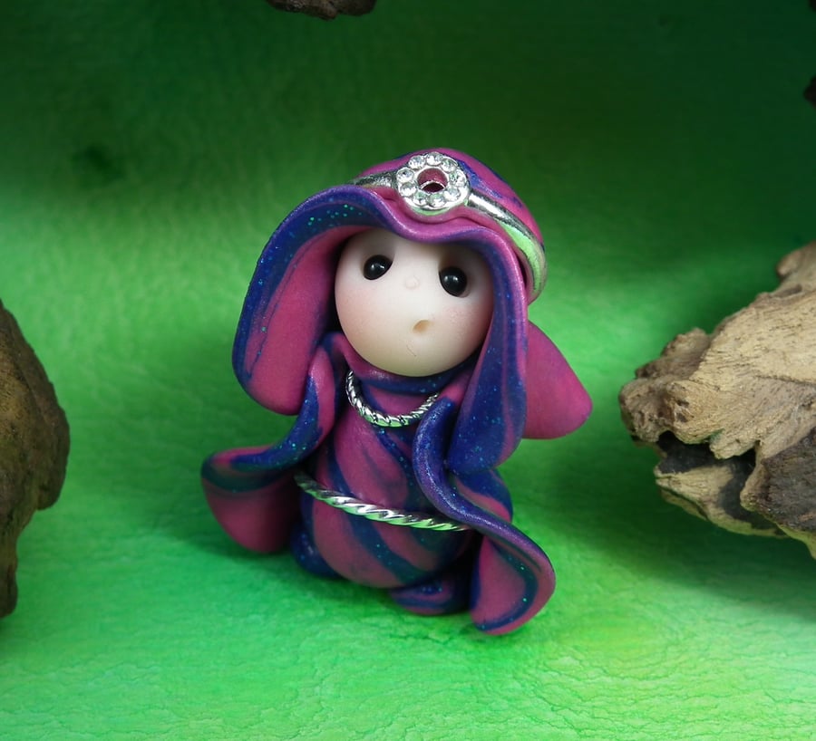 Princess 'Davina' Tiny Royal Gnome with Crown Jewels OOAK Sculpt by Ann Galvin