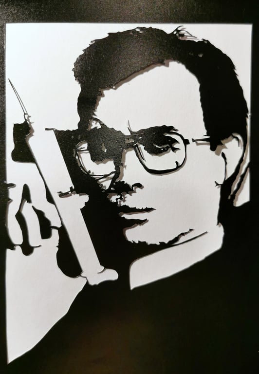 Hand made papercut - Herbert West - Death is Just the Beginning