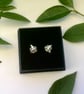 Sterling Silver and Abalone hummingbird and flower earrings