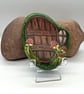 Fairy Door Rock Painting with Mushrooms