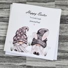Easter Card Two Gnomes Happy Easter Gift for Couple Handmade and Personalised