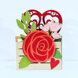 Love Flowers Crate Pop Up Card