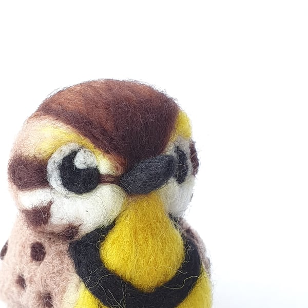 Needle Felted Meadowlark, Bird Ornament