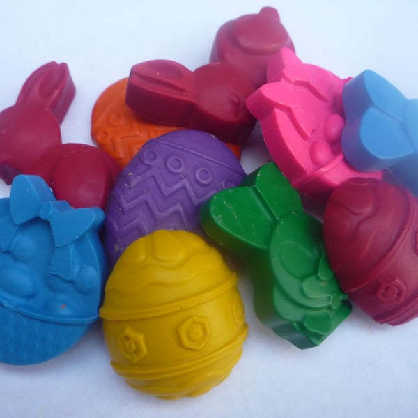 easter assorted novelty handmade wax crayons x 10
