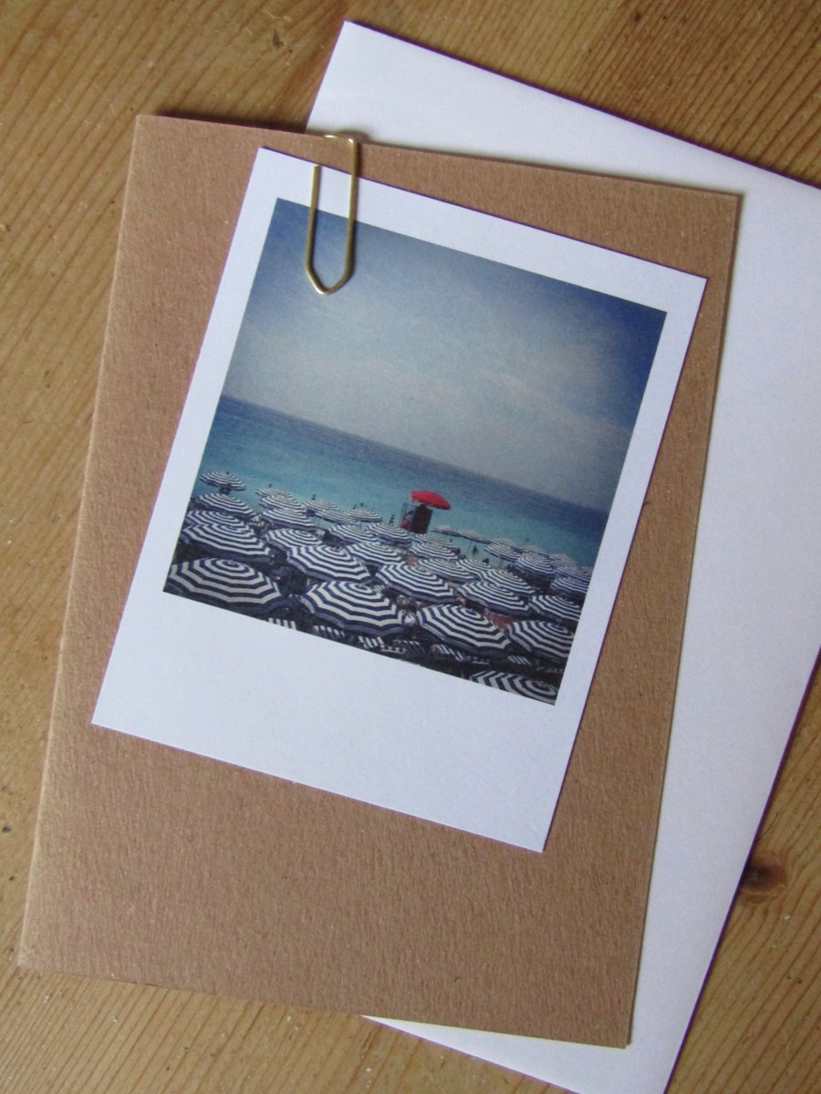 “Polaroid” style photo card: Travel