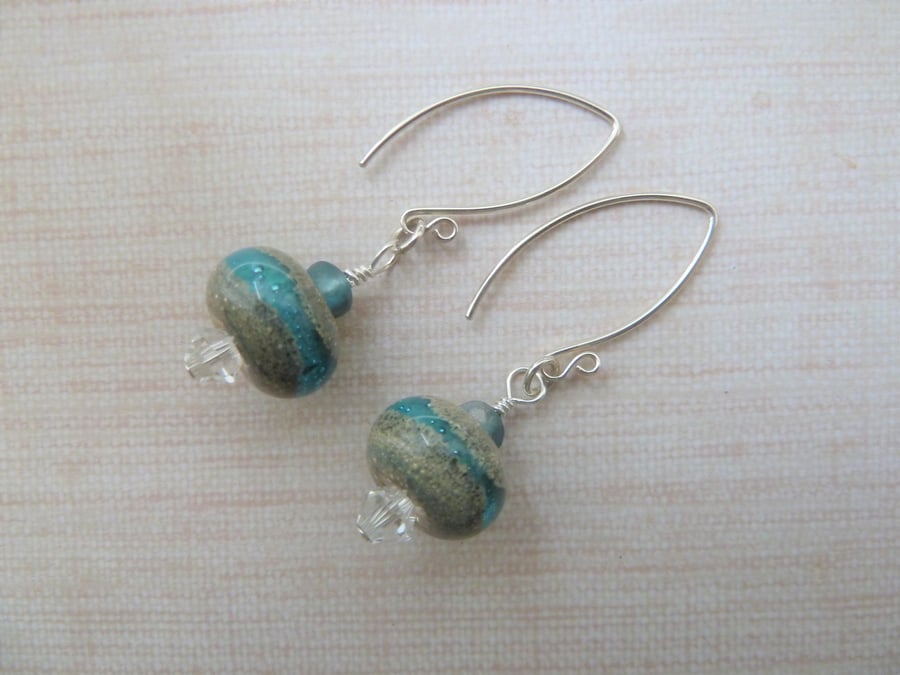 blue beach sterling silver earrings