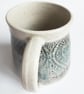 Mug - Hand Thrown Stoneware Ceramic Blue Glazed Mug  - Image 4