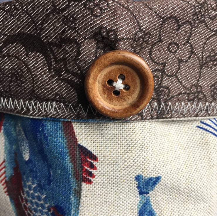 Fabric Storage Bin with fish pattern - Folksy