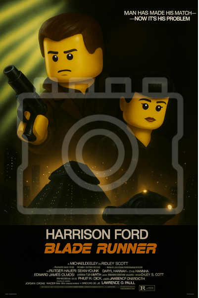BLADE RUNNER - LEGO-Inspired Movie Poster - A4 - Ready to Frame