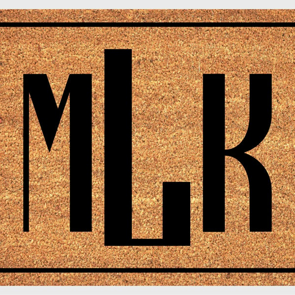 Initials Monogram Doormat - Personalised 3 Letter Monogram Welcome Mat - 3 Sizes