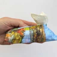 Rural countryside lake pocket bag tissue case. 