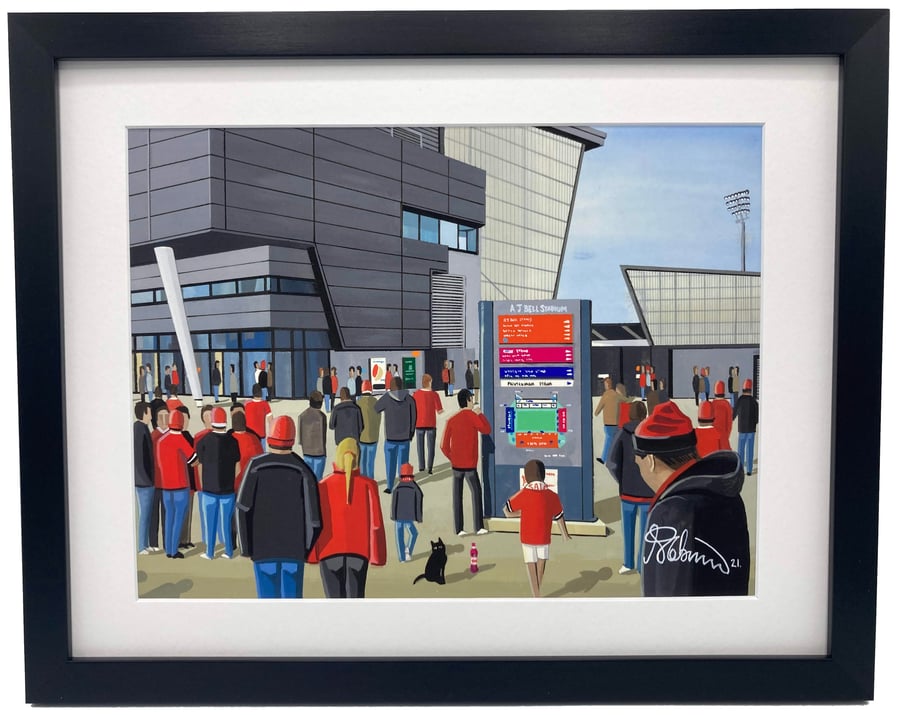 Salford Red Devils, AJ Bell Stadium, High Quality Framed Rugby Art Print.