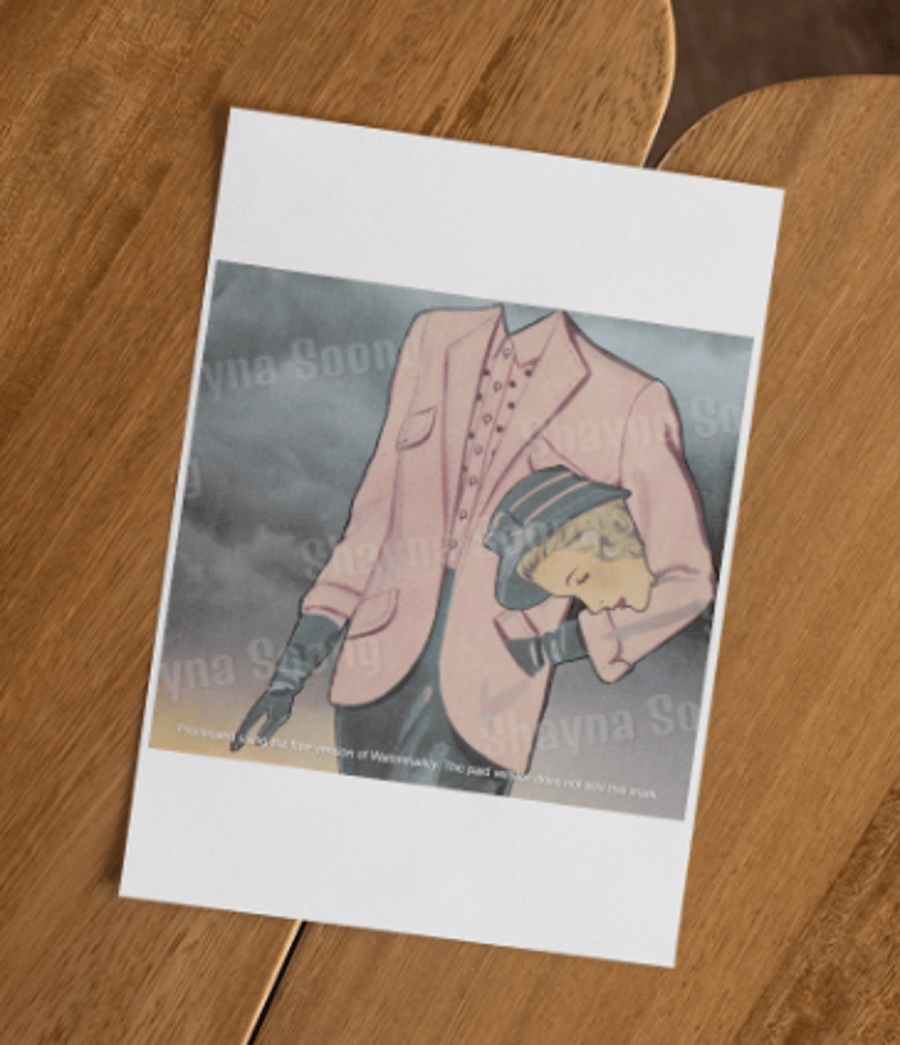 'Couture' card printed from handmade collage 