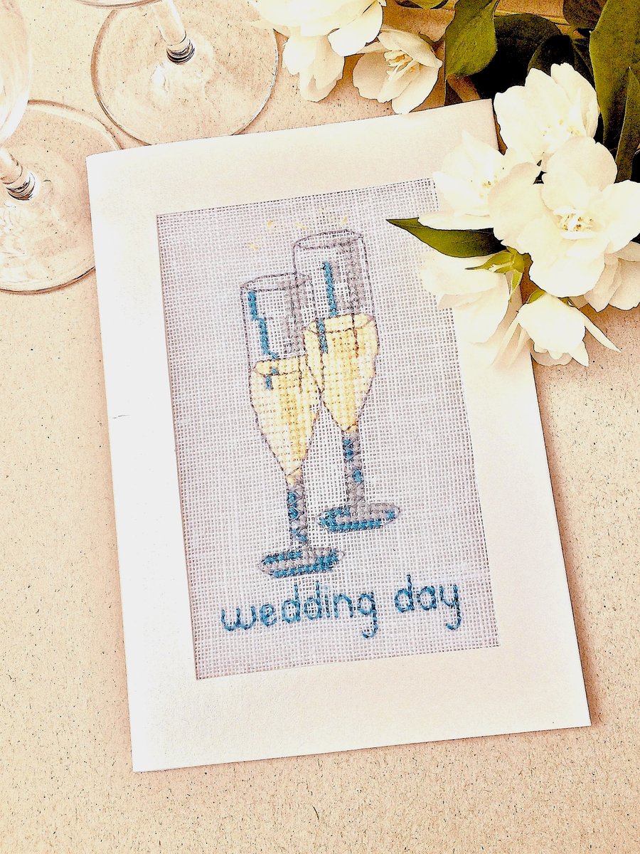 Wedding. 25th. 50th. Anniversary. Engagement Cross Stitch Card 