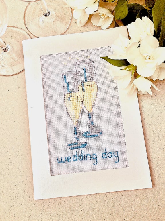 Wedding. 25th. 50th. Anniversary. Engagement Cross Stitch Card 