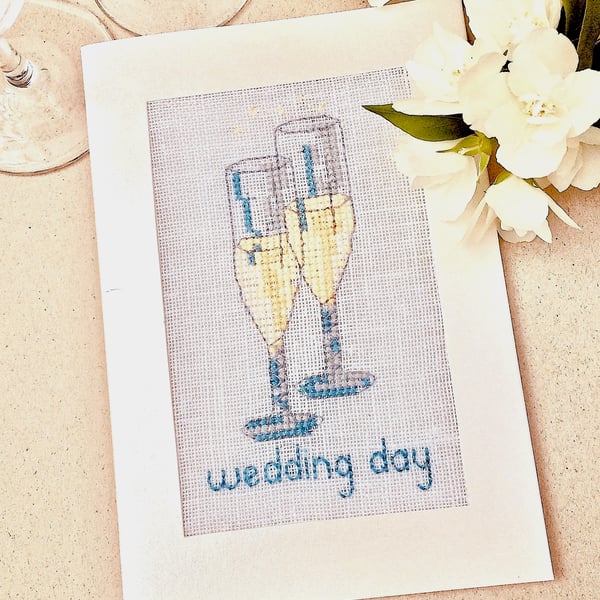 Wedding. 25th. 50th. Anniversary. Engagement Cross Stitch Card 