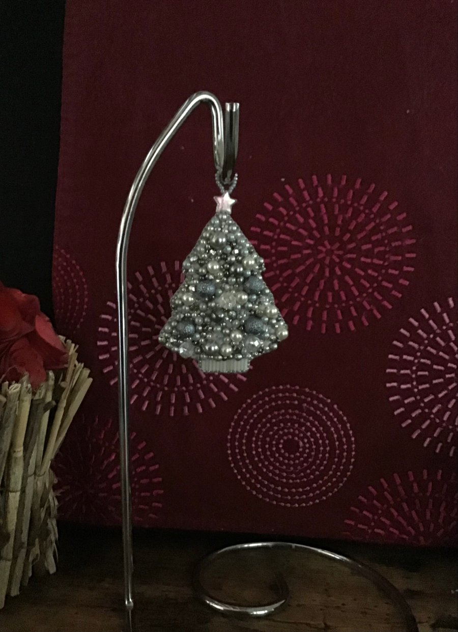 Beaded tree ornament