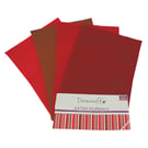 Dovecraft A4 Felt Multiple Pack - Reds 